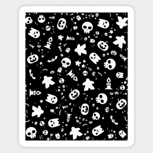 Meeple Halloween Pattern Board Games Sticker